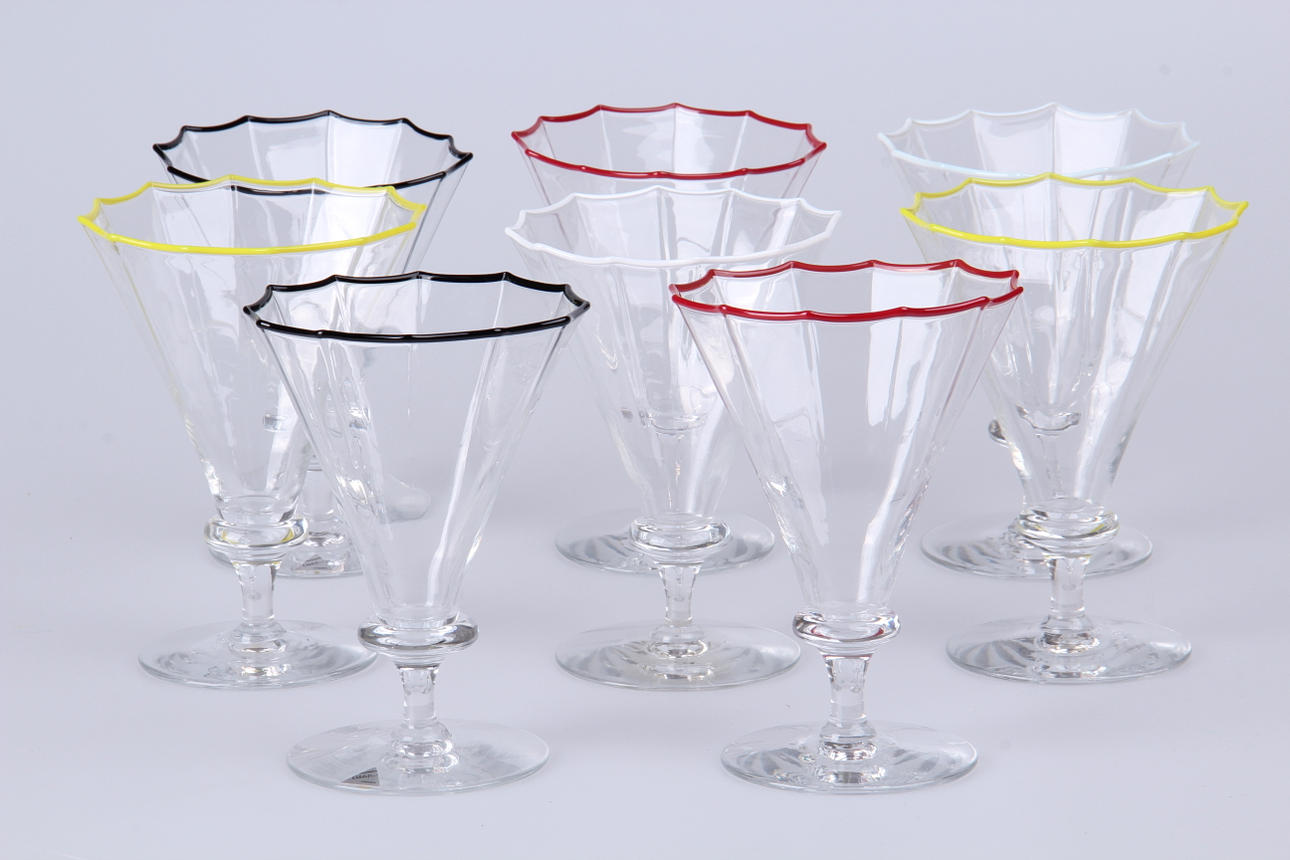 COCTAIL/PARAPLYGLAS, 8 st, signerade, Eldoluft Glasstudio.