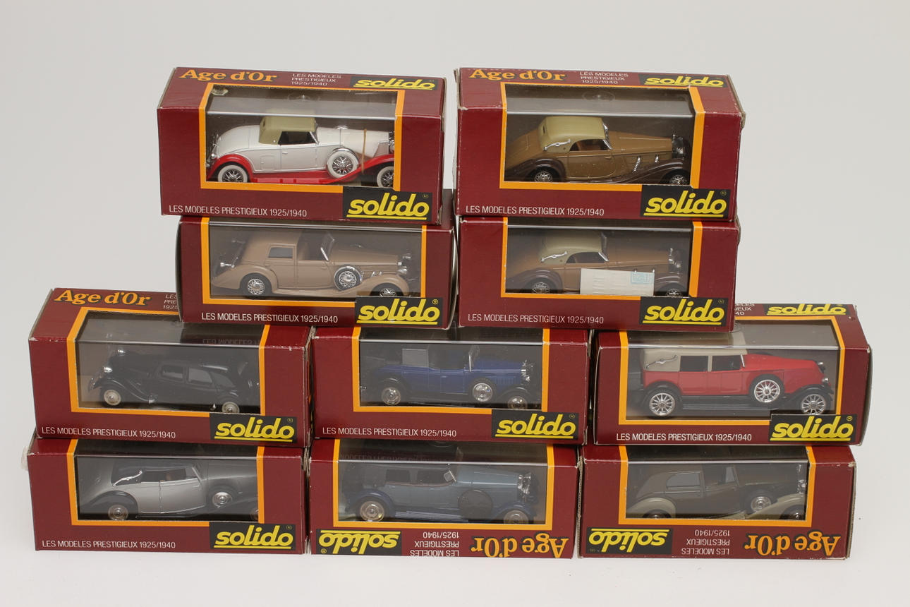 SOLIDO AGE D'OR 10 stycken BILAR i ORIGINALKARTONGER.