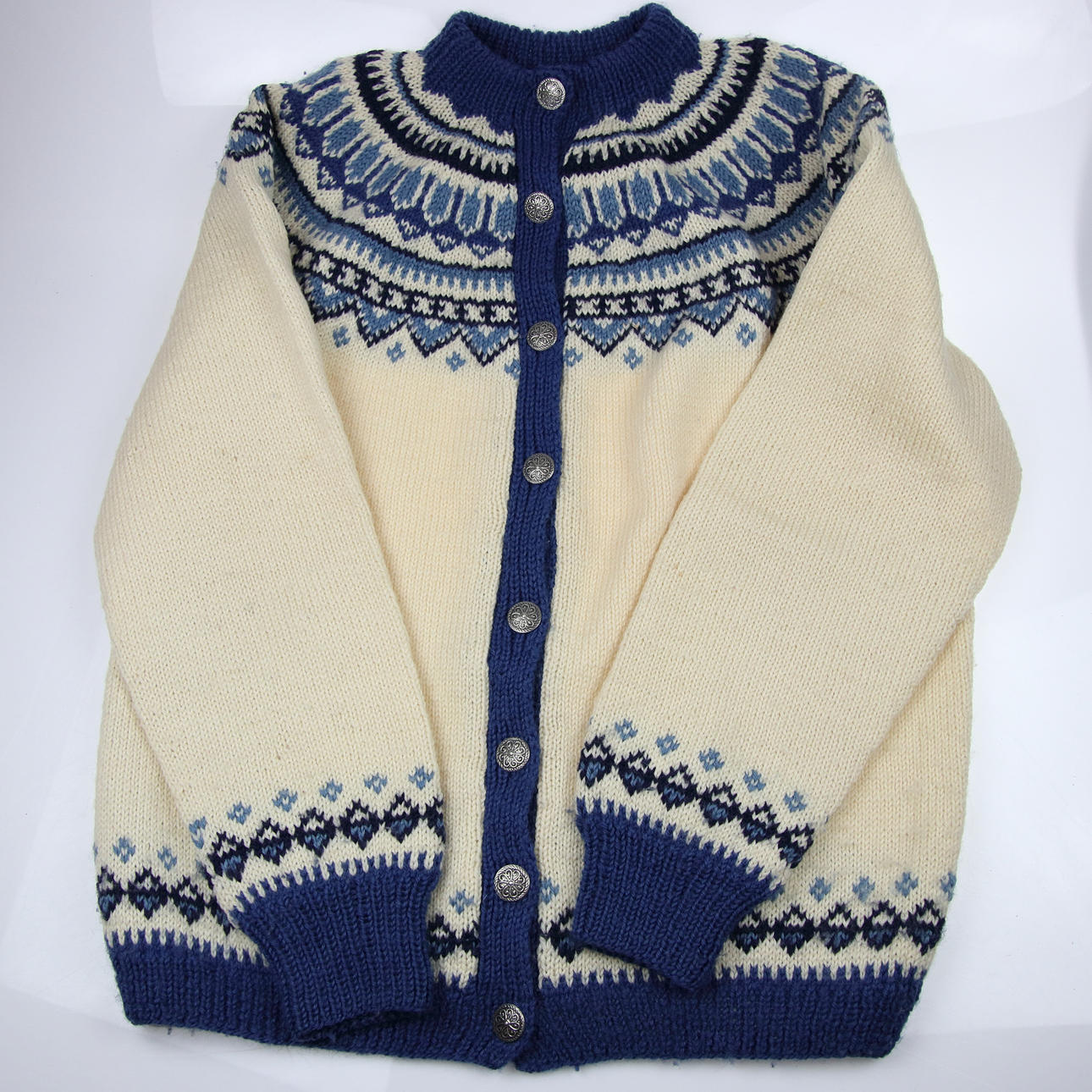 LUSE KOFTA, dame, håndstrikket, uld, str. ca 38.