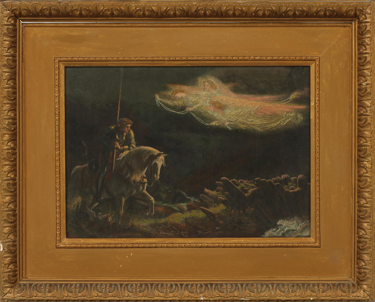 OKÄND KONSTNÄR. olja på pannå, sign Hughes.