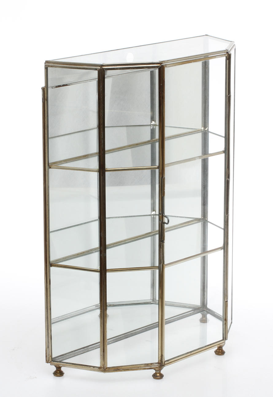 BORDSVITRINSKÅP, glas med metalllister, 1900-tal.