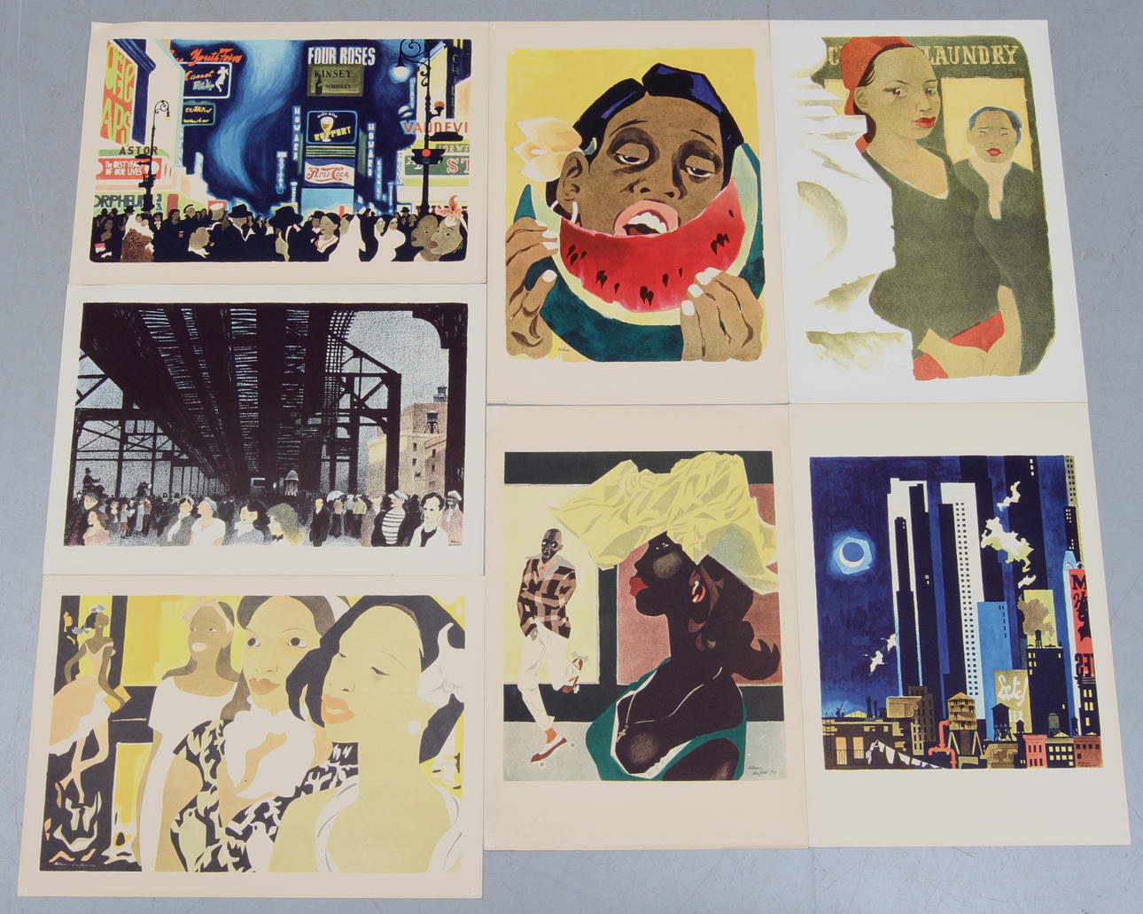 ADOLF HALLMAN. färgrtryck, 7 st, New York.