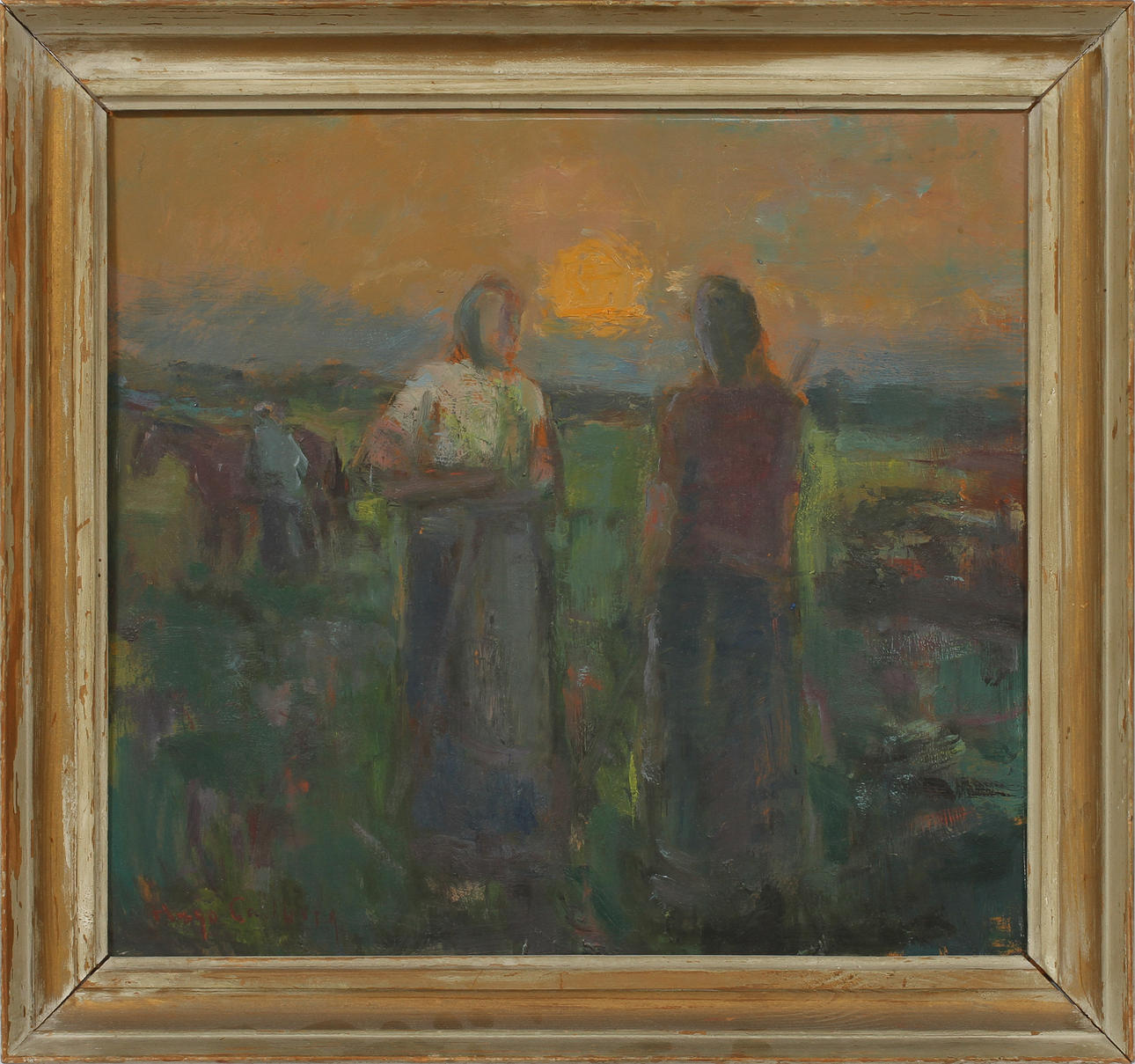 HUGO CARLBERG. olja på pannå, sign.