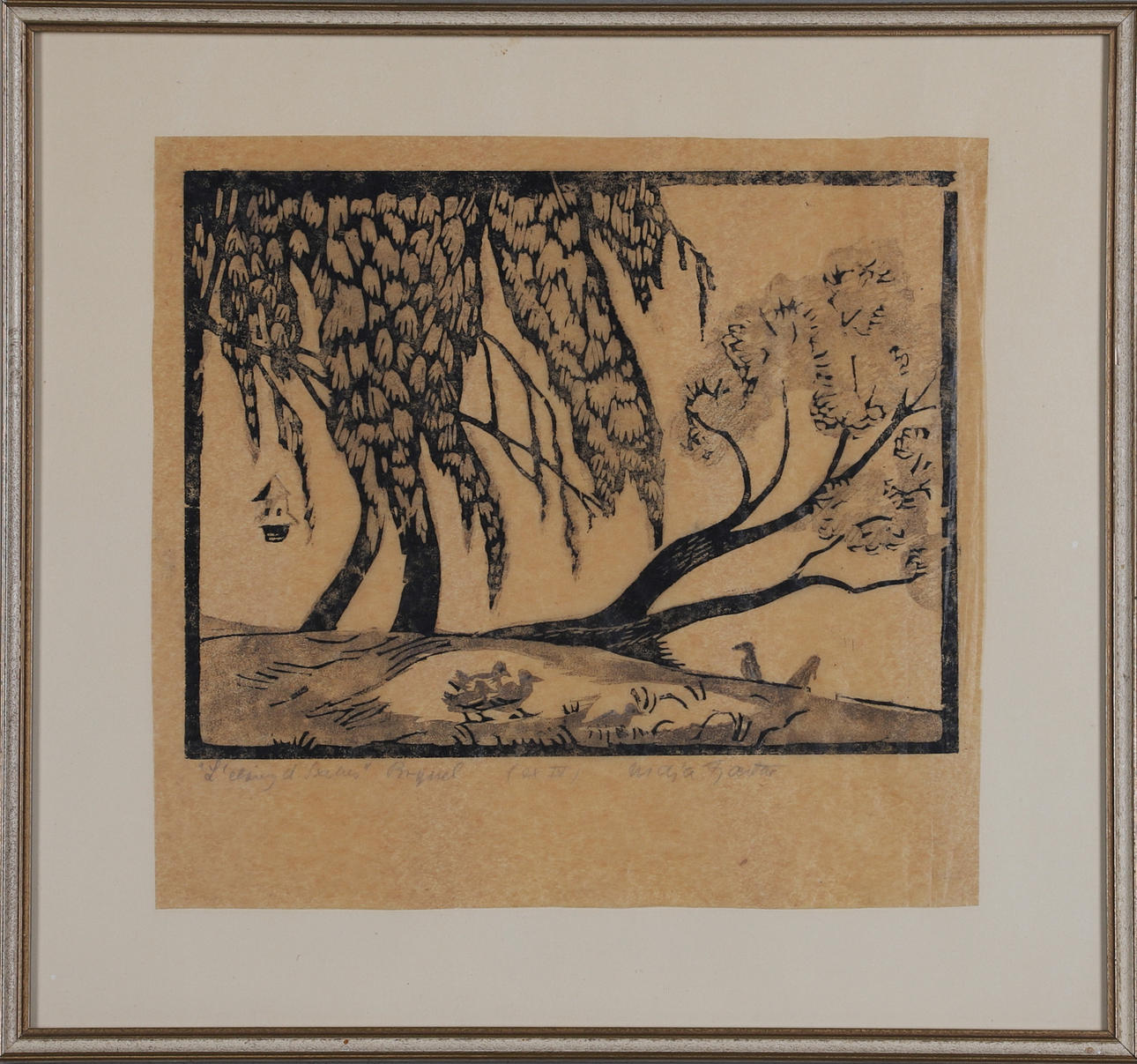 MAJA FJAESTAD. woodcut, signed.