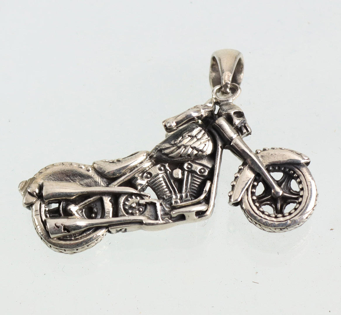 REMOLQUE DE MOTO MACIZO, PLATA 925.
