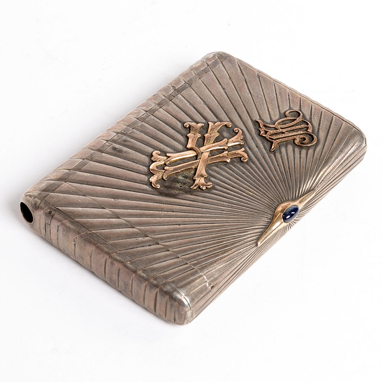 V.A. GORDON. Cigarette case with Russian stamps.