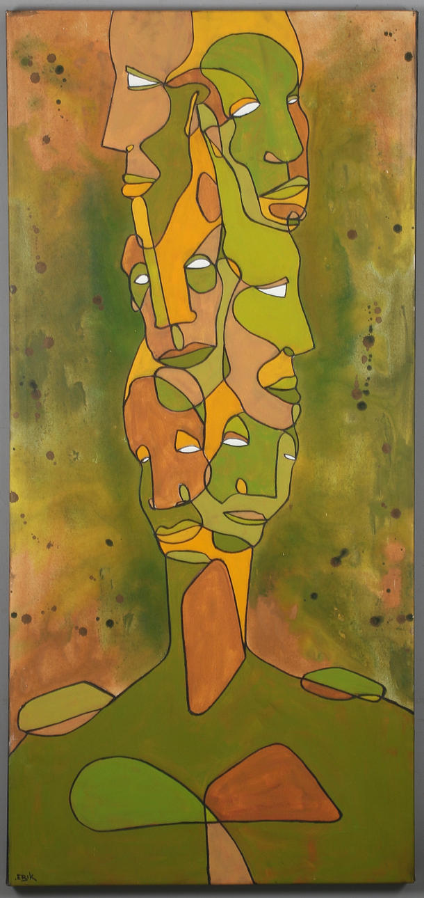 ERIK ELMO LINDSTRÖM. Komposition, akryl, signerad.