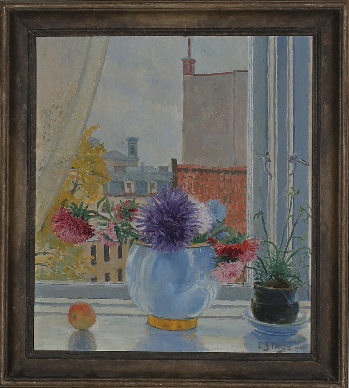 E G.TAGE HÅKANSSON. Stilleben. Olja på pannå. Signerad E G Tage.