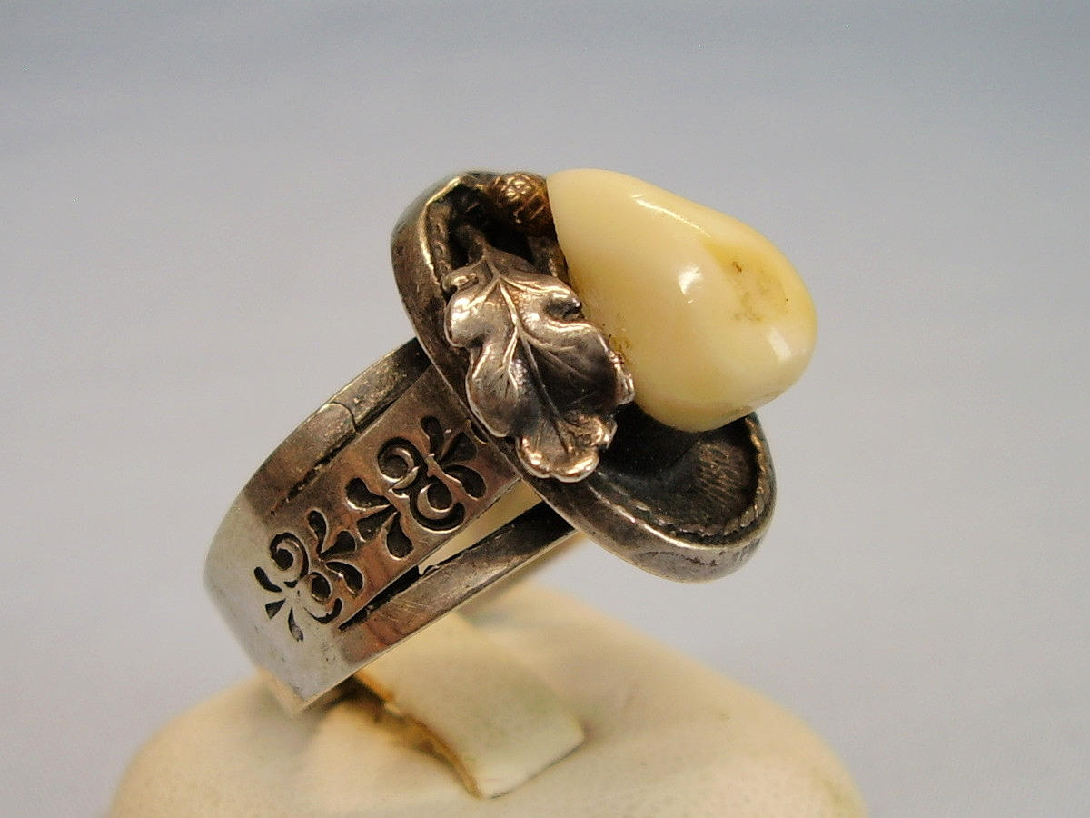 HIRSCHGRANDEL RING SILBER 835 signiert K.B.