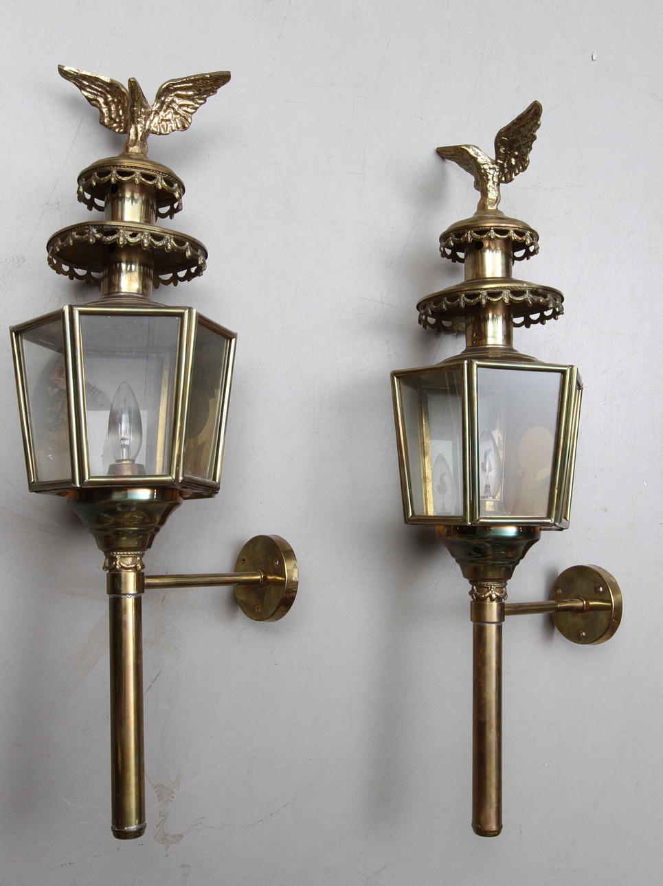 VAGNSLYKTOR, 1 par, gulmetall 1900-tal.