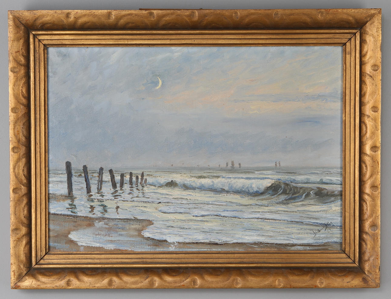 GERHARD ALBE. Marinmotiv, olja på duk, signerad och daterad -29.