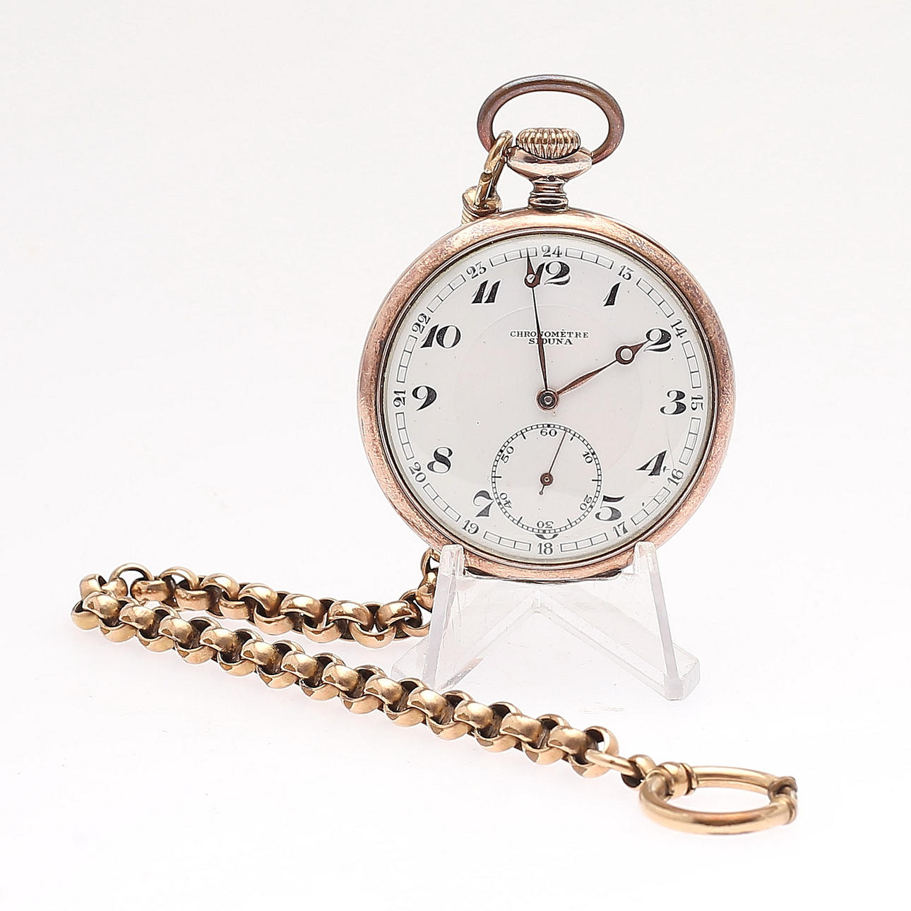 TASCHENUHR mit Kette, Chronometer Siduna.
