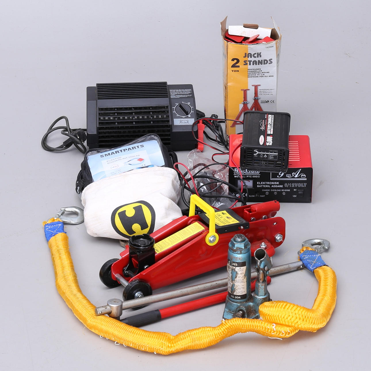 BILTILBEHØR, donkrafte, træktov, palledonkrafte mm.