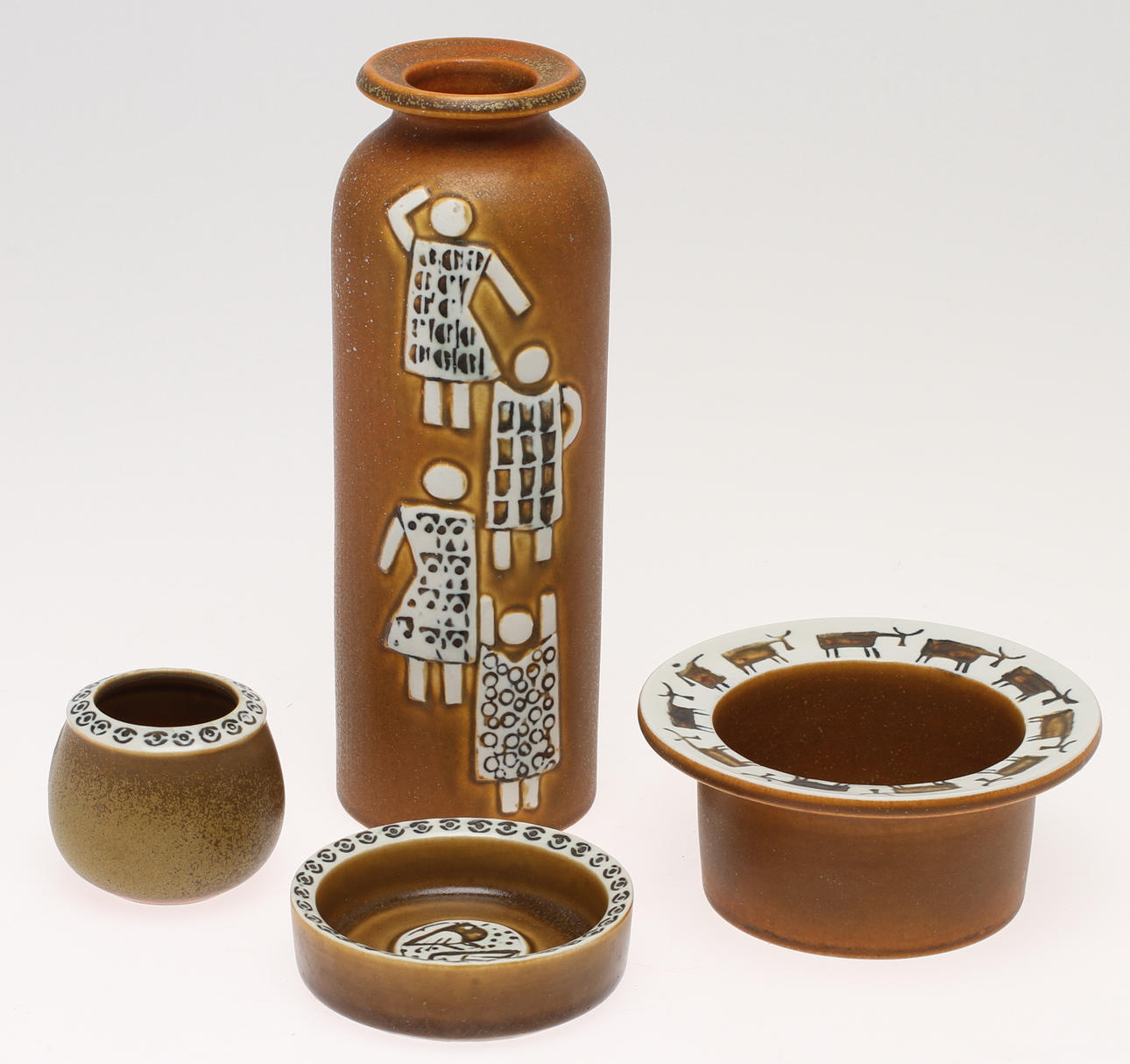 VAS, SKÅLAR 2 st, FAT, stengods, design Lisa Larson, Gustavsberg.