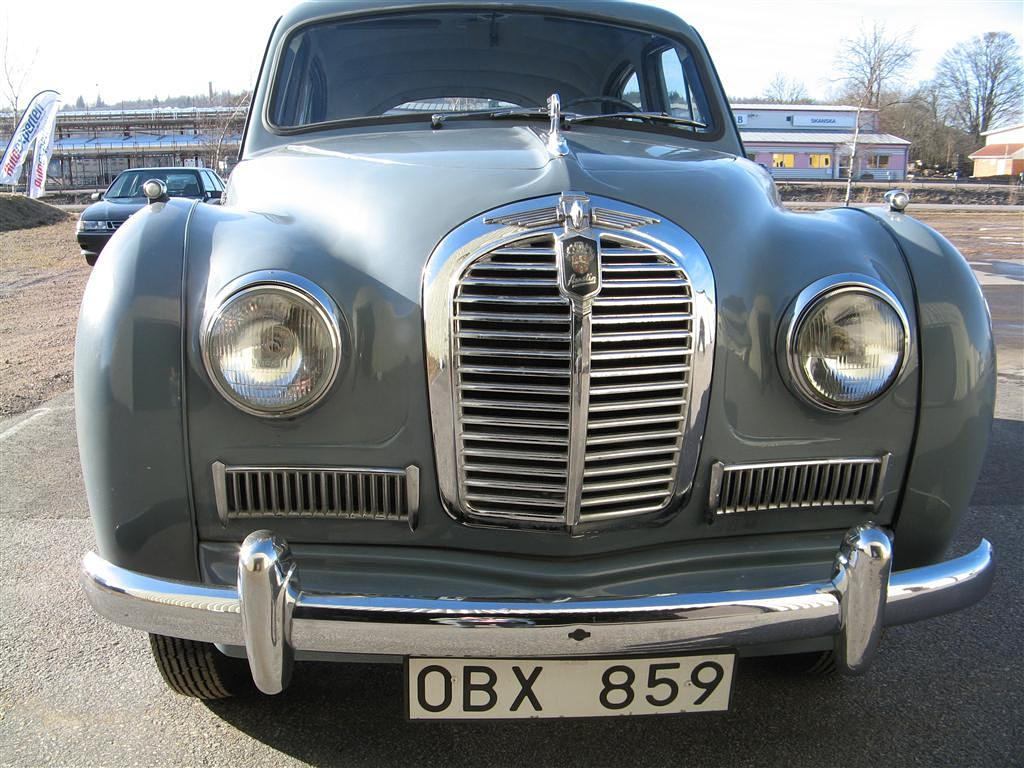 PERSONBIL, Austin A40, blågrå, årsmodell 1954, OBX-859.