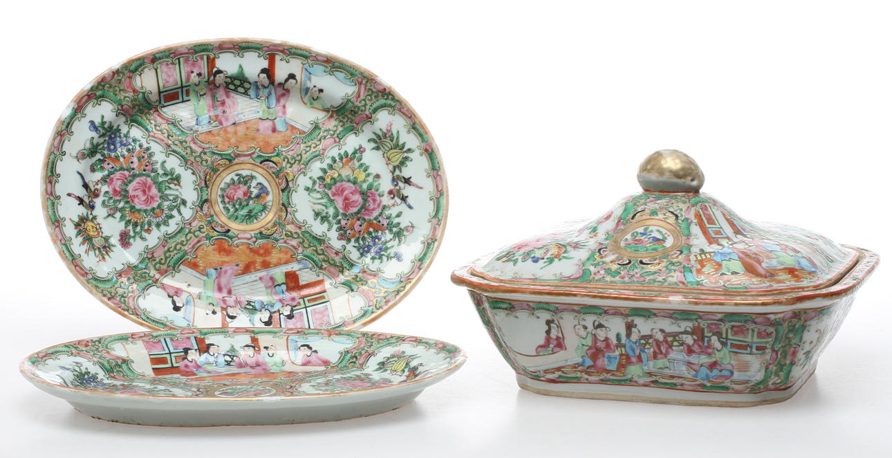 PARTI PORSLIN, 3 delar, Kanton, Kina.