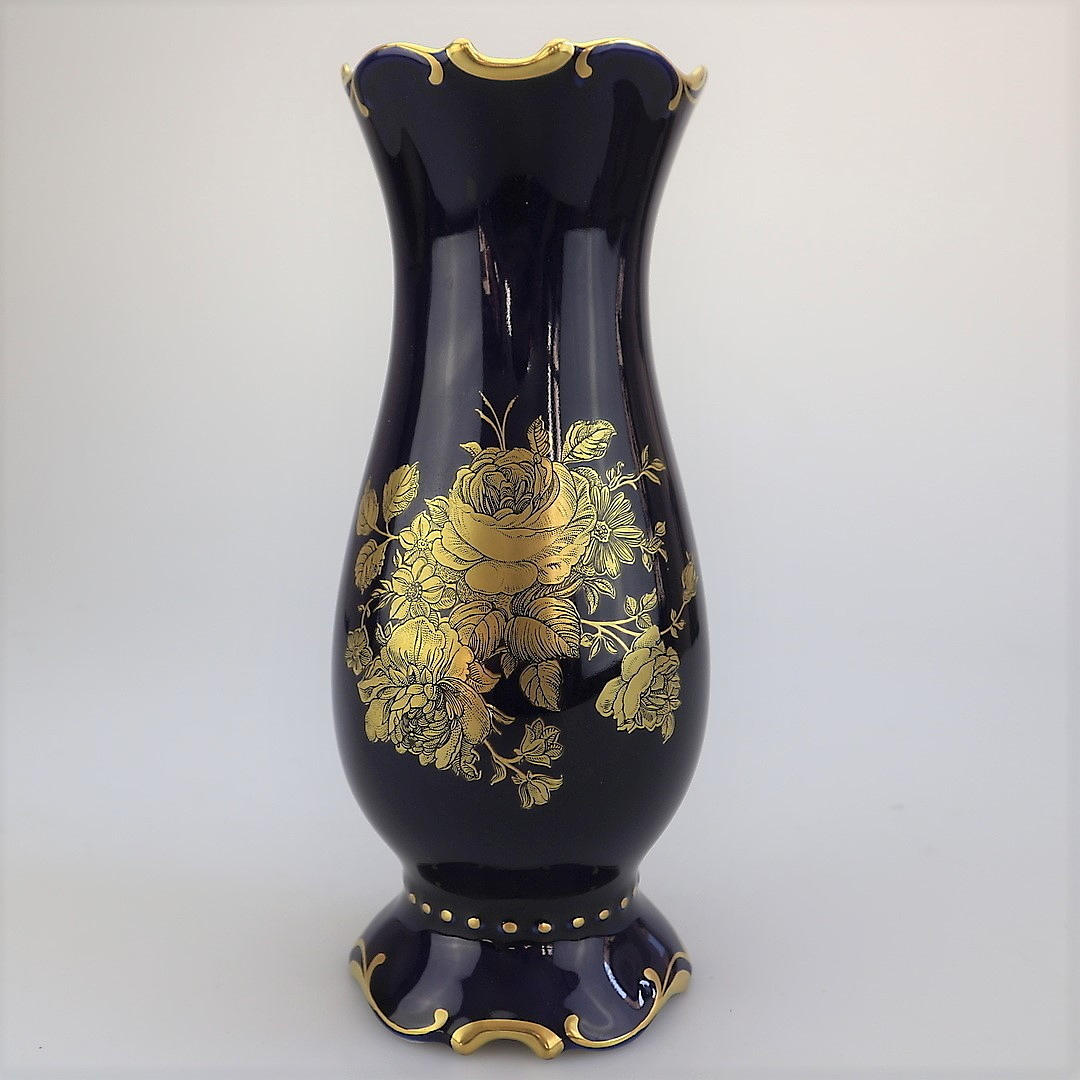 PIRKENHAMMER VASE KOBALTBLAU.