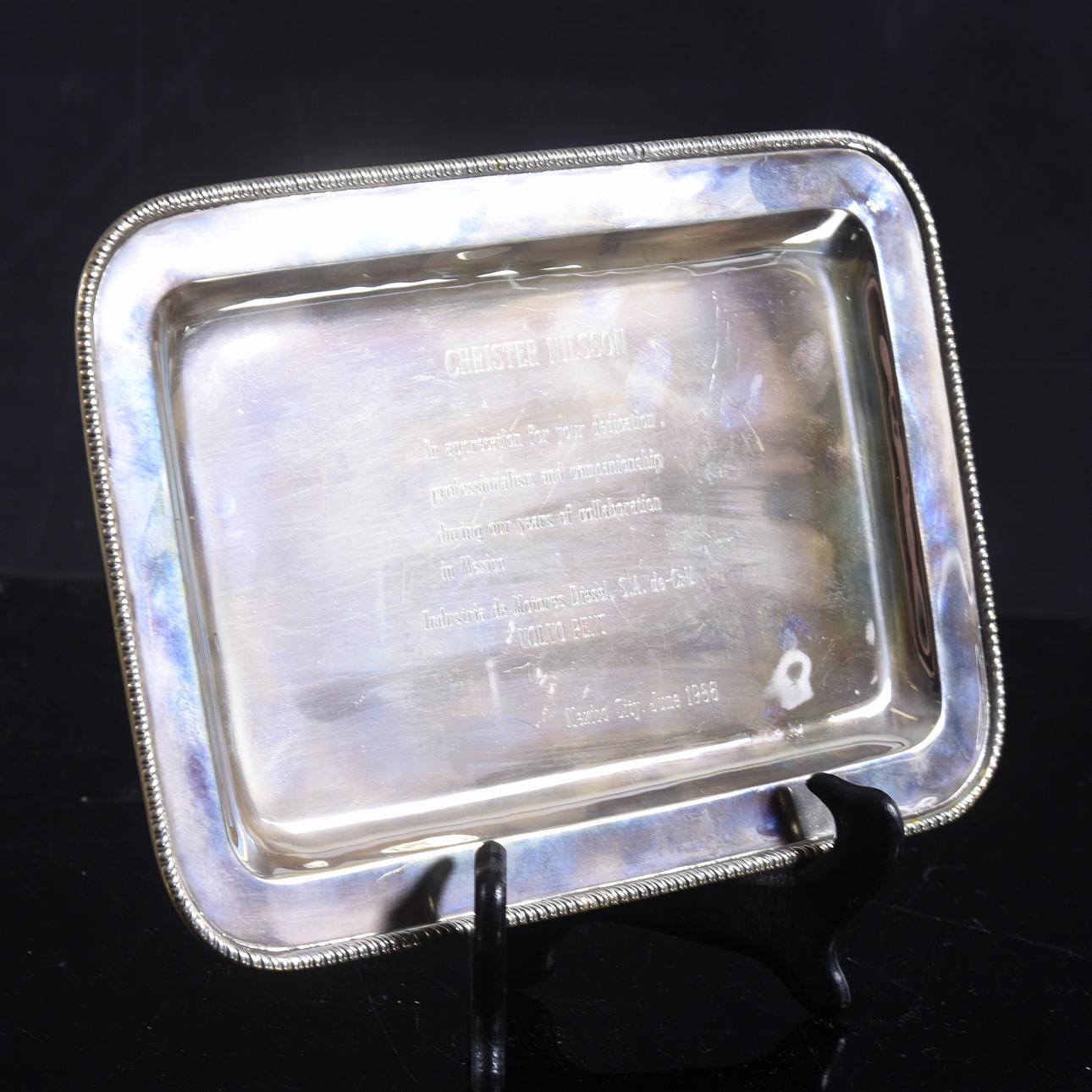 BANDEJA, plata de ley, AMA, 1900.