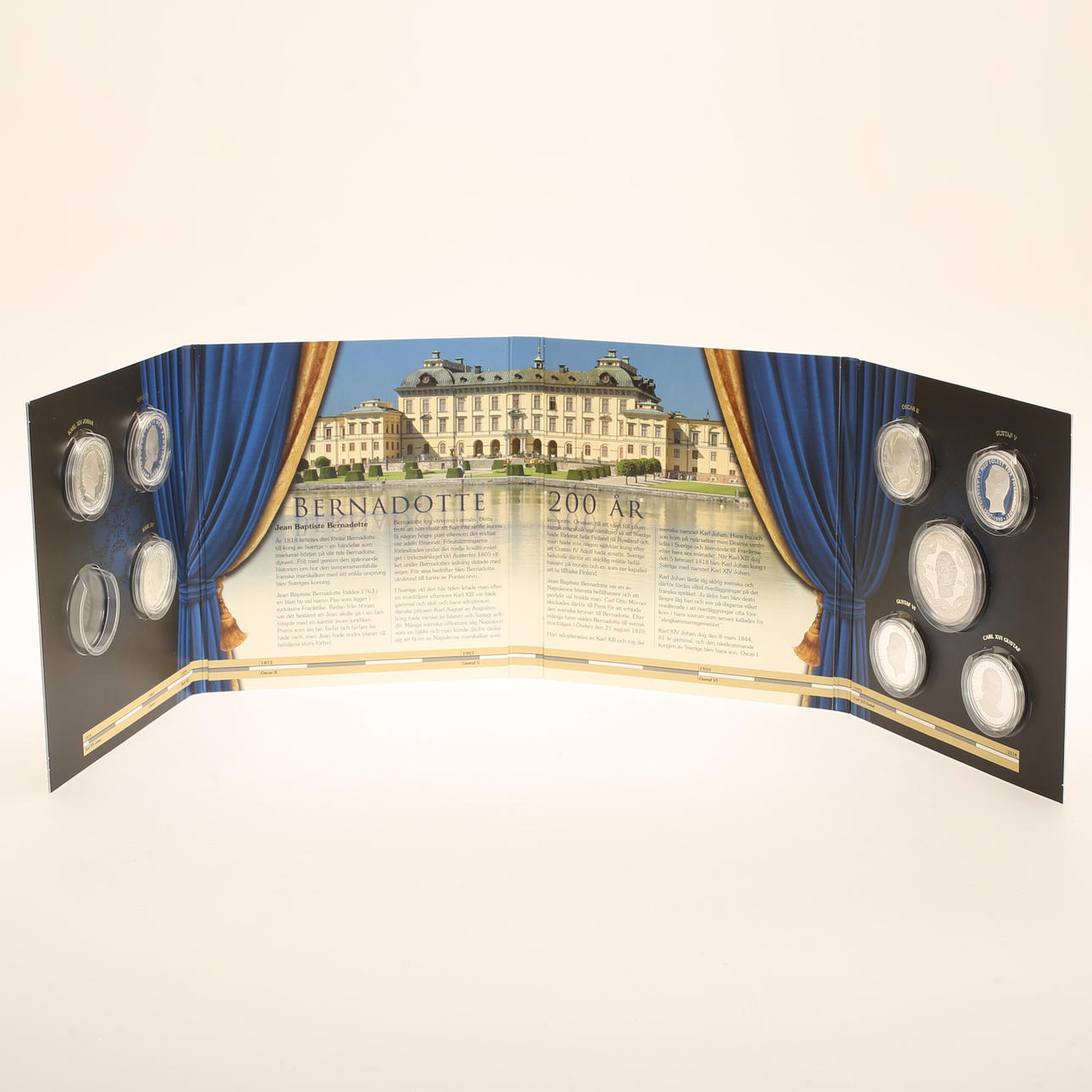 MEDALJER, 8 stycken, silver, Bernadotte 200 år.