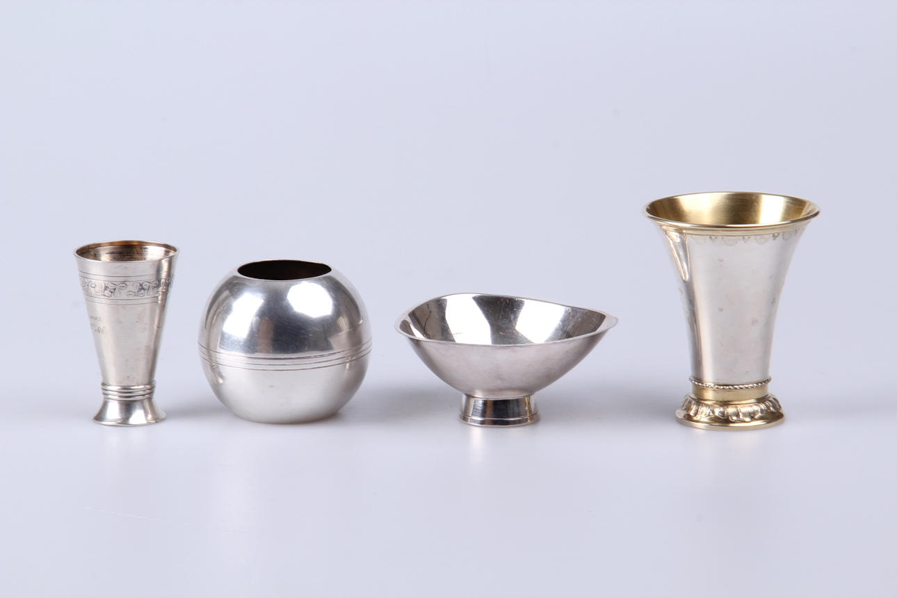 Silver, 4 delar, bl a Gab, Gustav Jansson CG Hallberg, 283g.