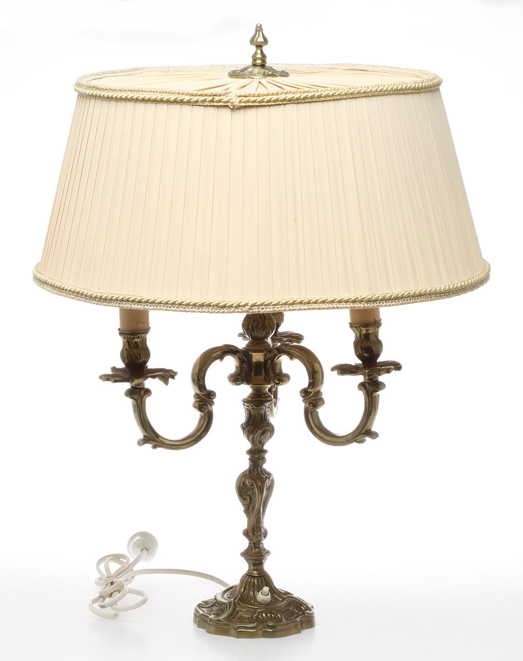 BORDSLAMPA, gulmetall, rokokostil, 1900-talets andra hälft.