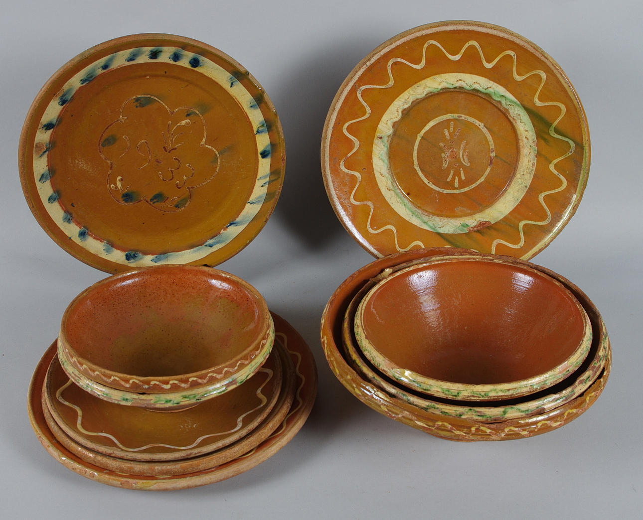 LERFAT SAMT SKÅLAR, Ängelholm samt Kvidingekermik, tidigt 1900-tal.