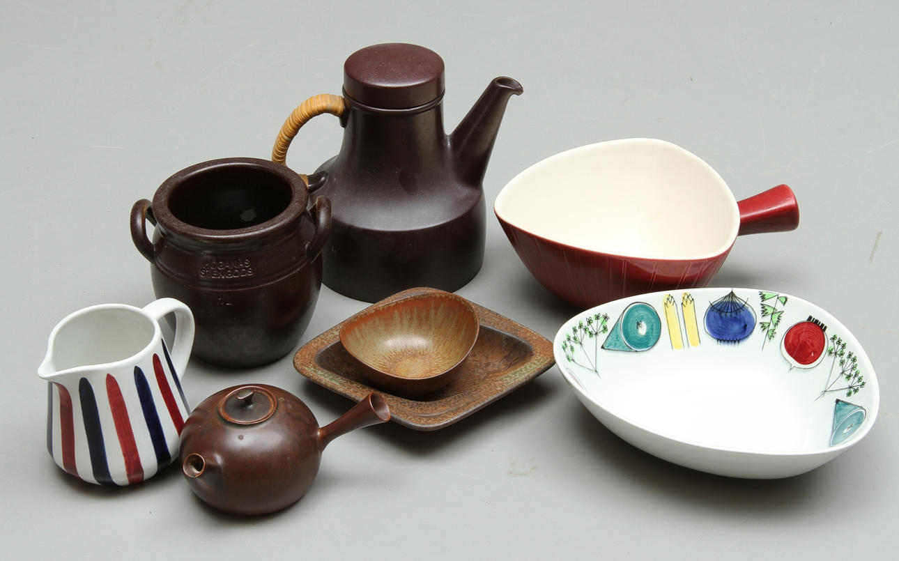 PARTI KERAMIK, 8 dlr, Rörstrand, Höganäs, Gustavsberg, 1900-tal.