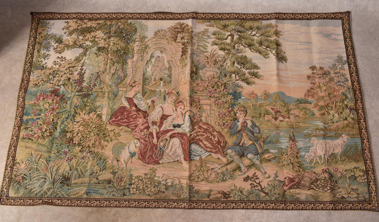 TAPESTRY rococo motif, 1900s.