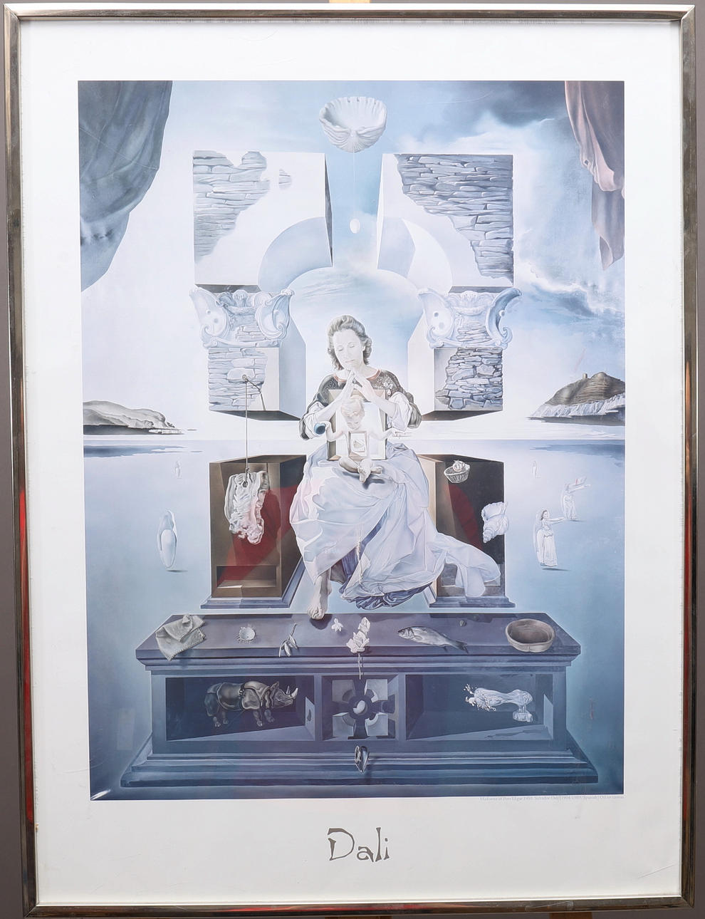 SALVADOR DALÍ. póster, impresión offset, ''Madre e hijo''.