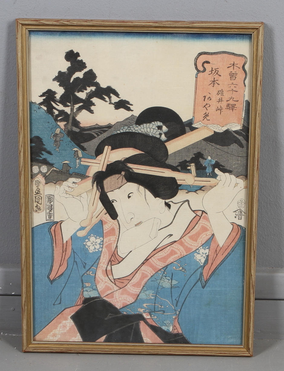 TRÄSNITT, möjligtvis Kunisada II, Japan.