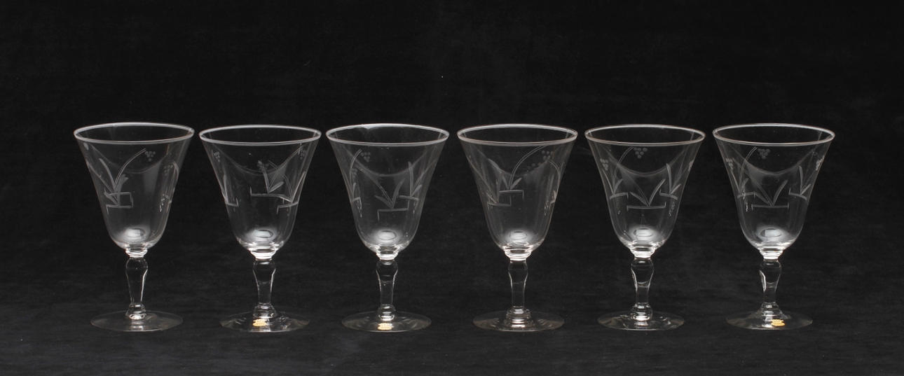 VINGLAS, 6 st, Skruf.