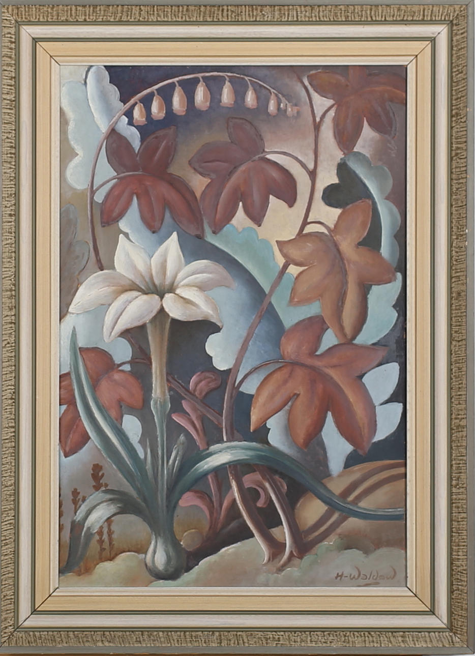 HARRY WALDOW. Stilleben. Olja på pannå. Signerad H Waldow.