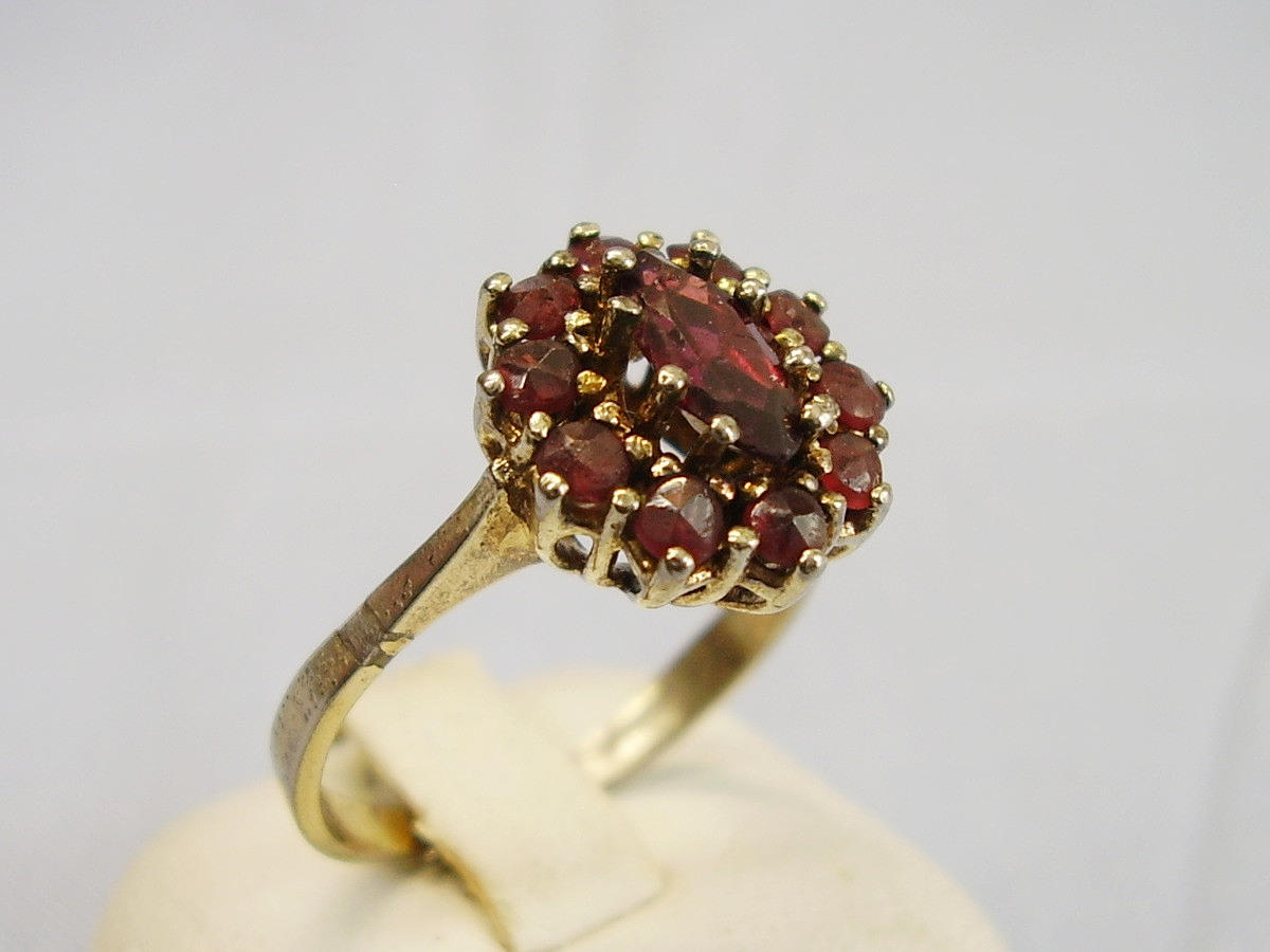 GRANAT RING ANTIK BÖHMEN UM 1920.