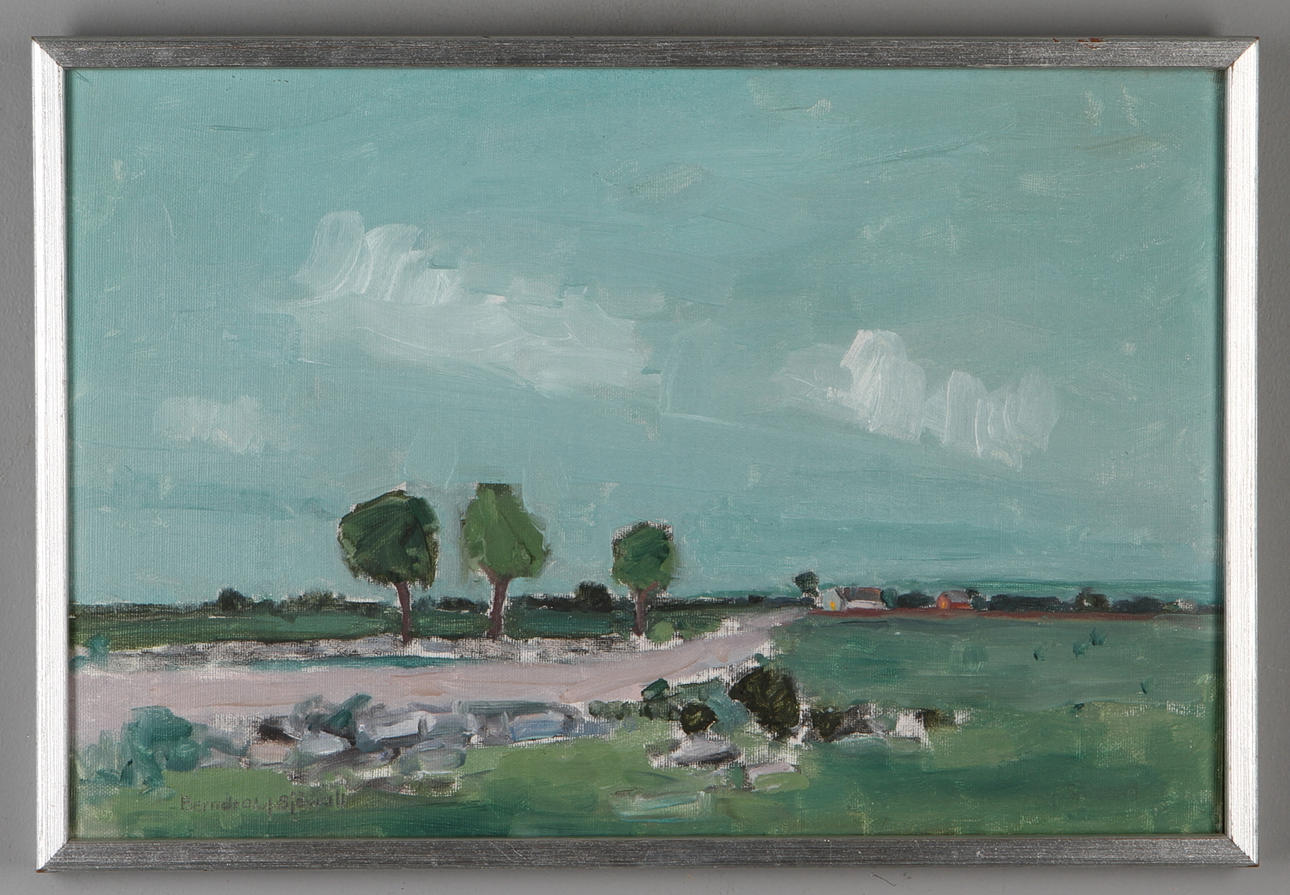 BERNDT OLOF SJÖWALL. Landskap Öland, olja på pannå, signerad.