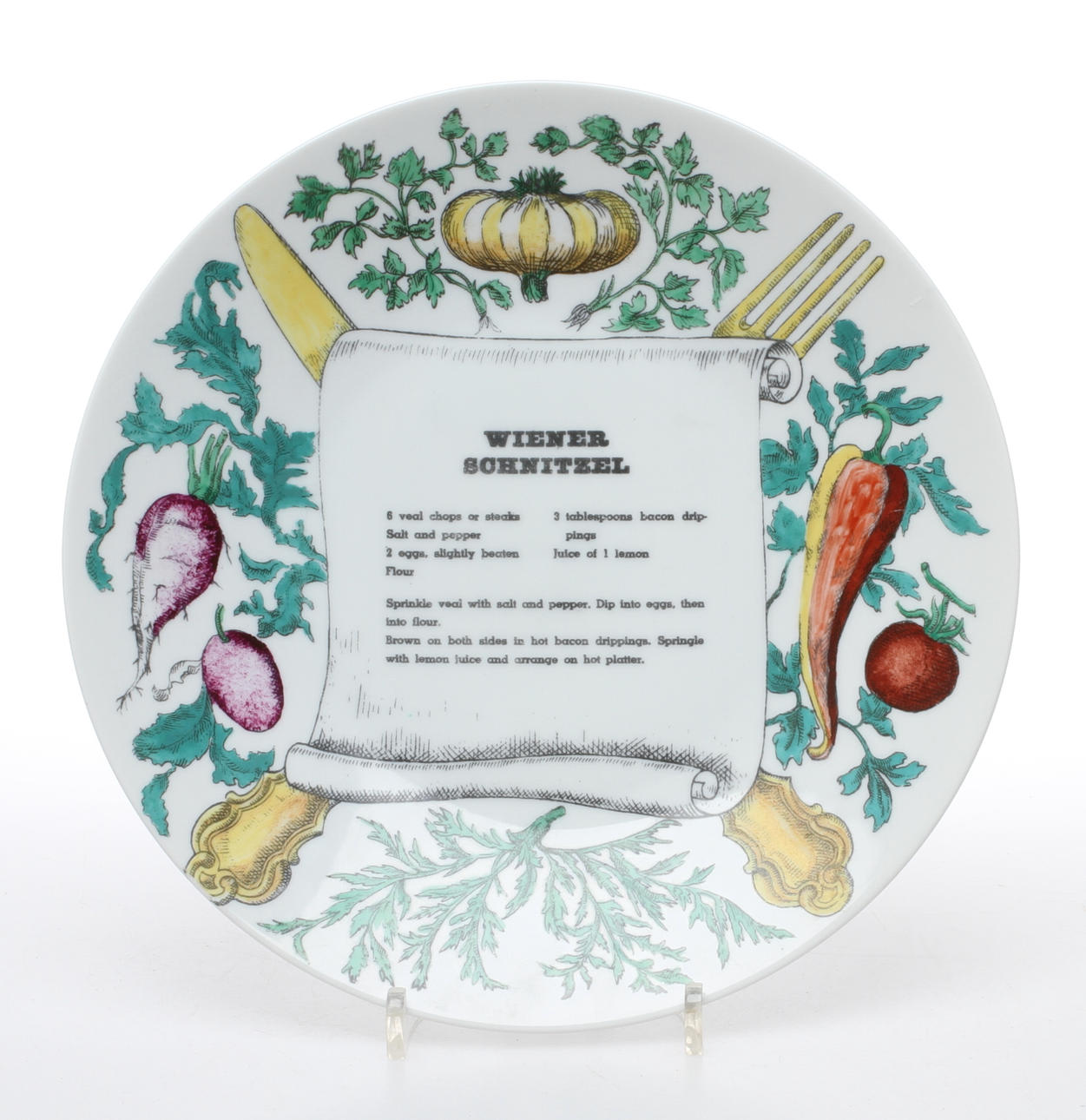 TALLRIK, "Wiener schnitzel", Fornasetti, Huteschenreuter, 1900-tale.