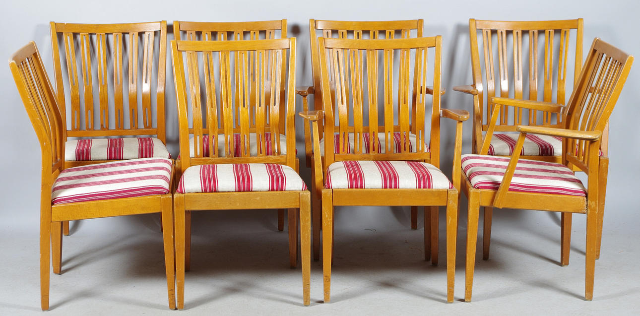 4 KARMSTOLAR SAMT 4 STOLAR, mahogny.