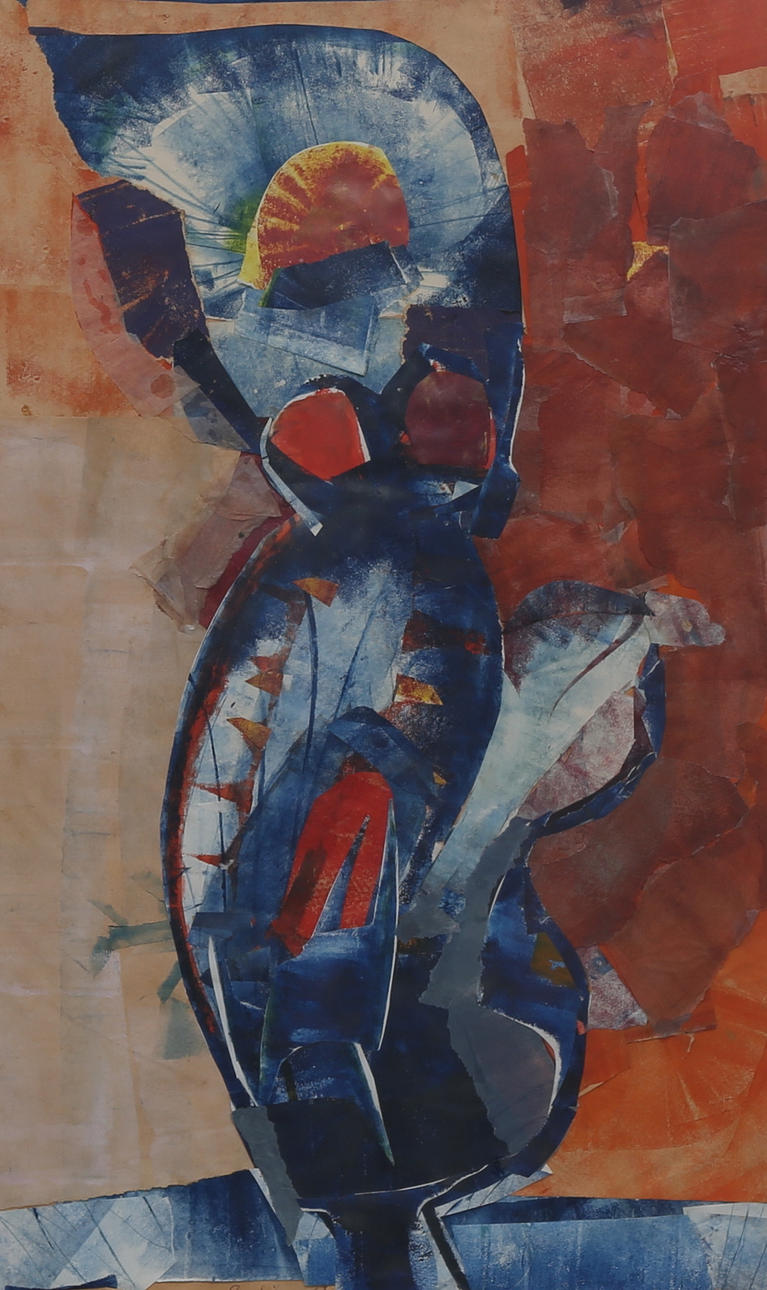 STURE NILSSON. collage, "Plant", signed and dated -63.