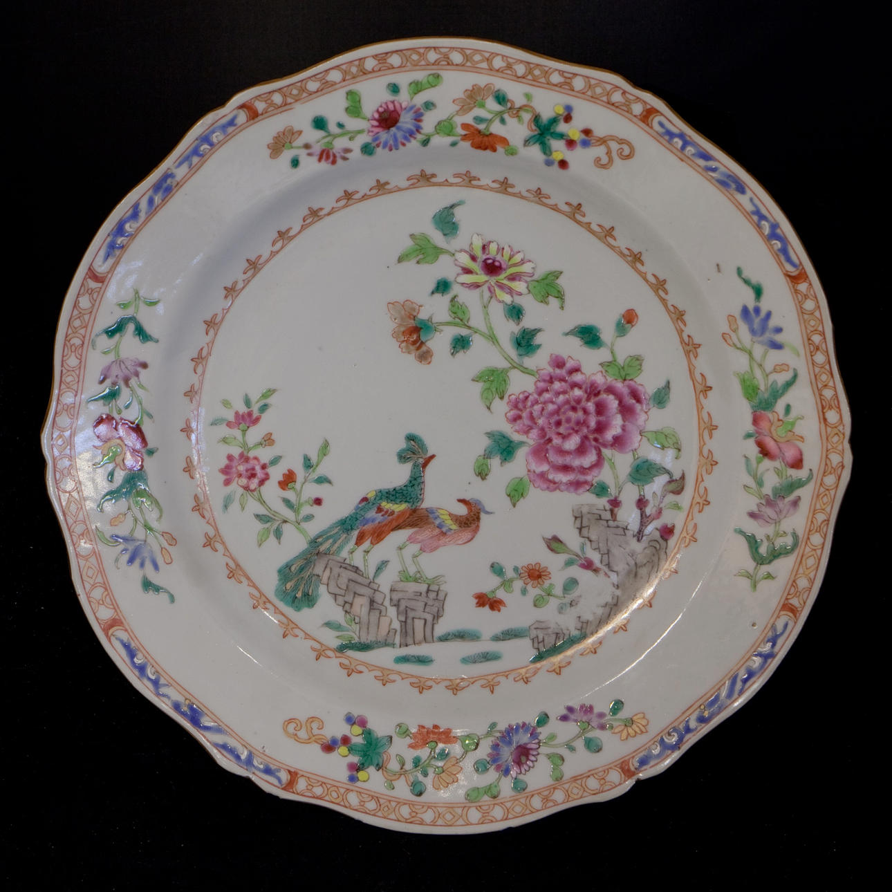 PLATE "double peacock" China around 1760s.