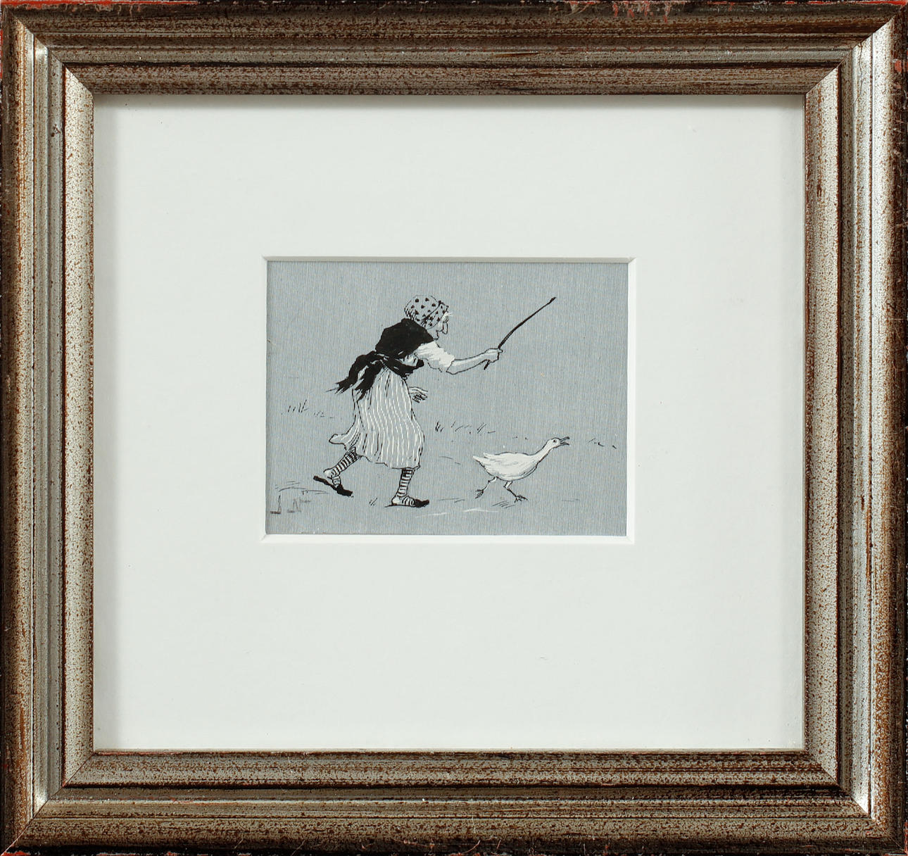 JENNY NYSTRÖM. Bild, Kratztechnik und Tusche, monogrammiert.