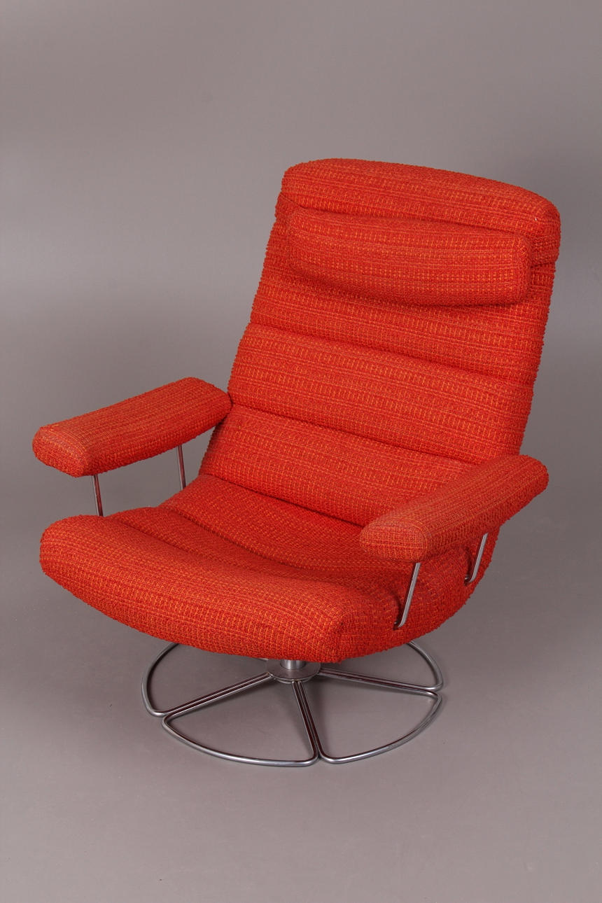 FÅTÖLJ, Tyg, Orange, 50-tal.