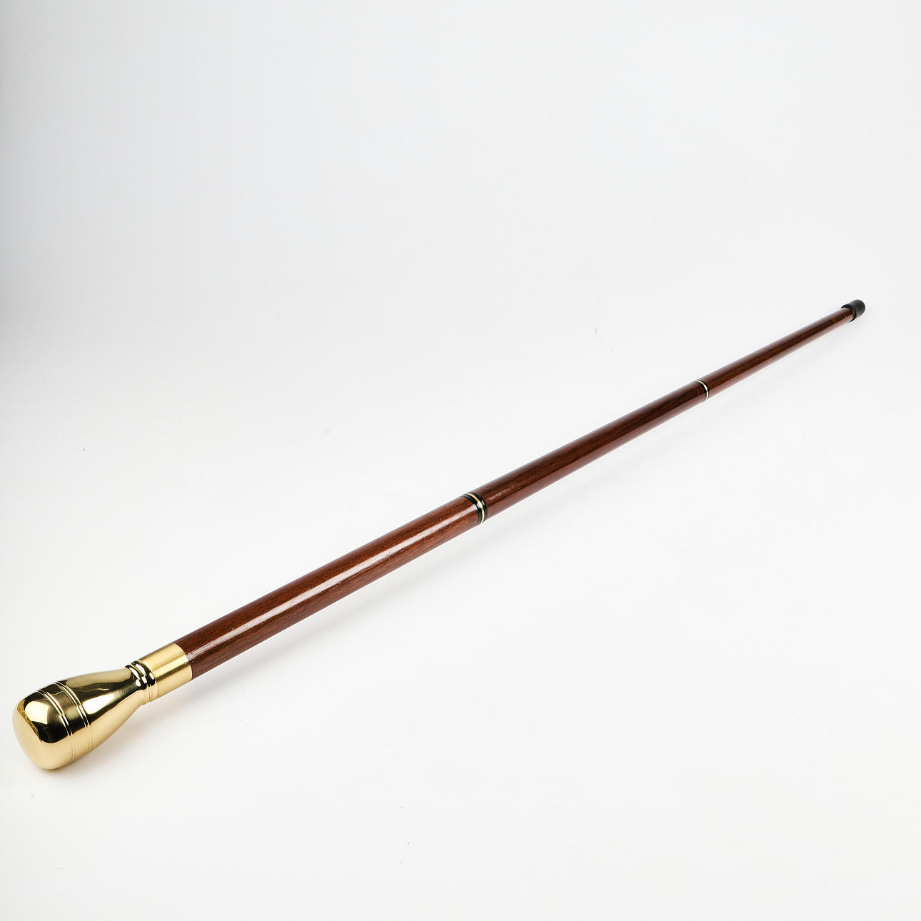 WALKING CANE with alcohol stash, lacquered wood.