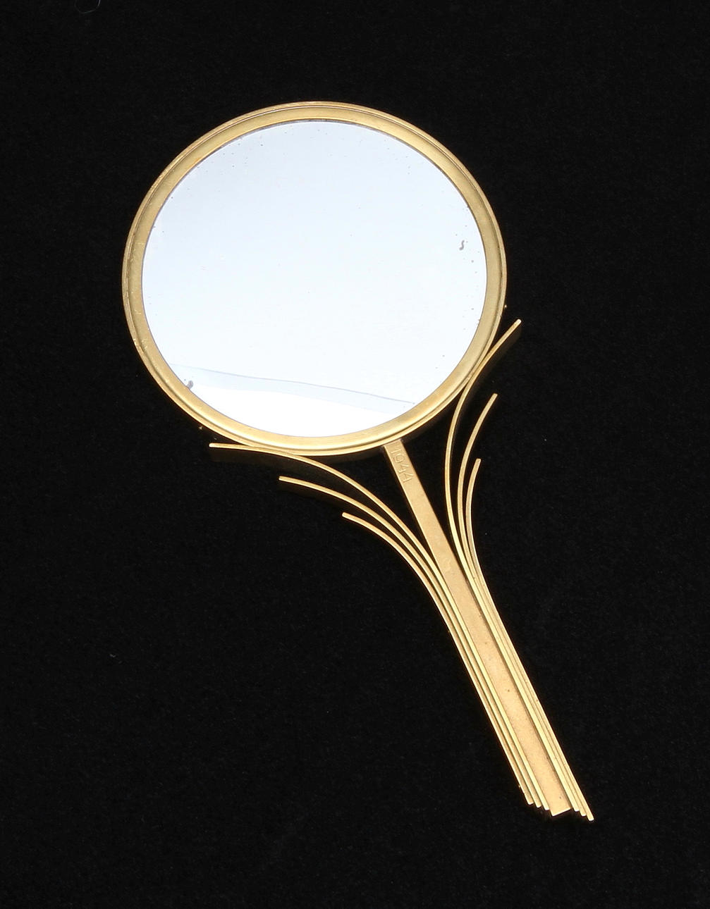 IVAR ÅLENIUS BJÖRK. spegel, mässing, Ystad Metall, 1940-tal.