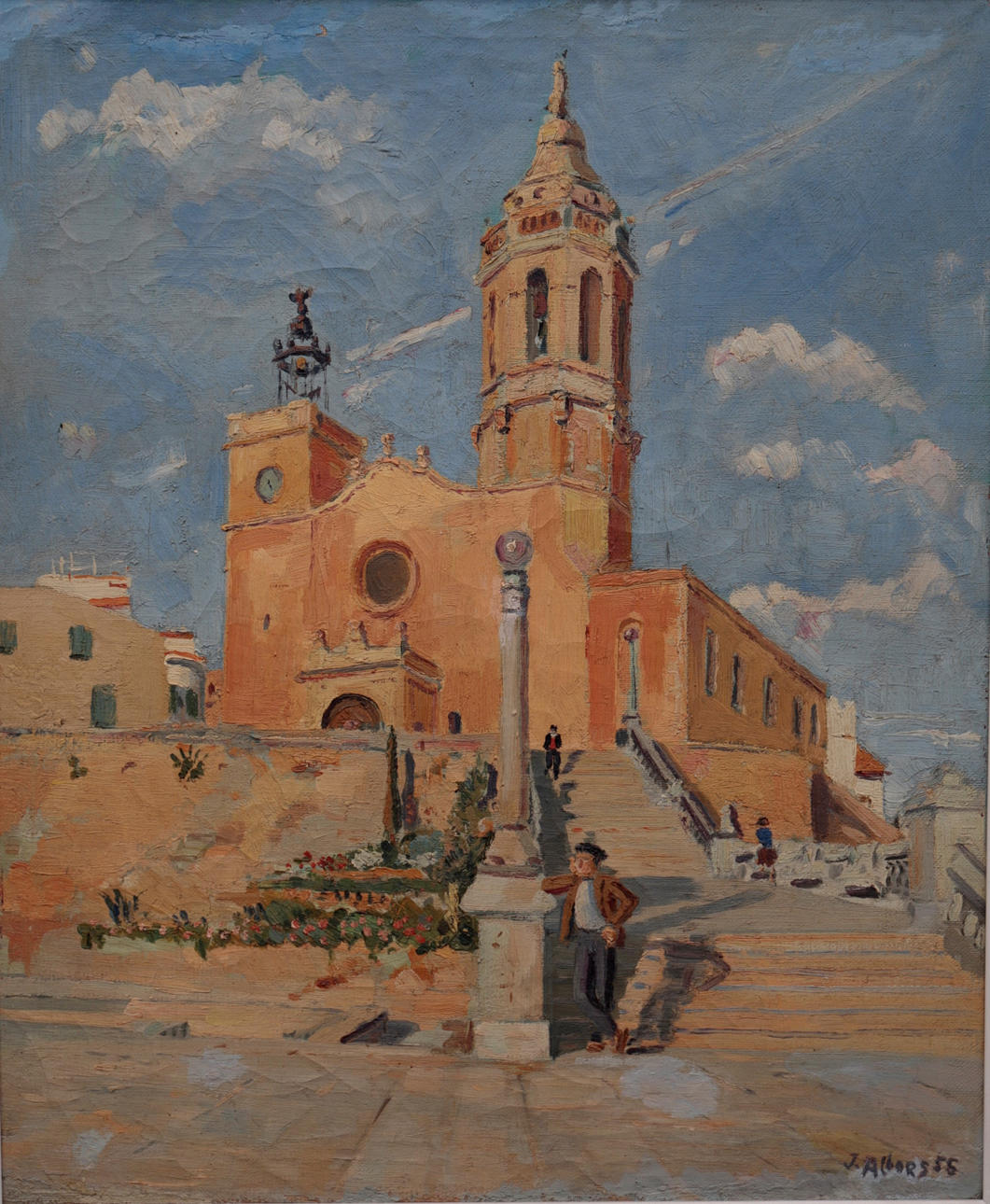 JORDI ALBORS. Vy över Sitges.