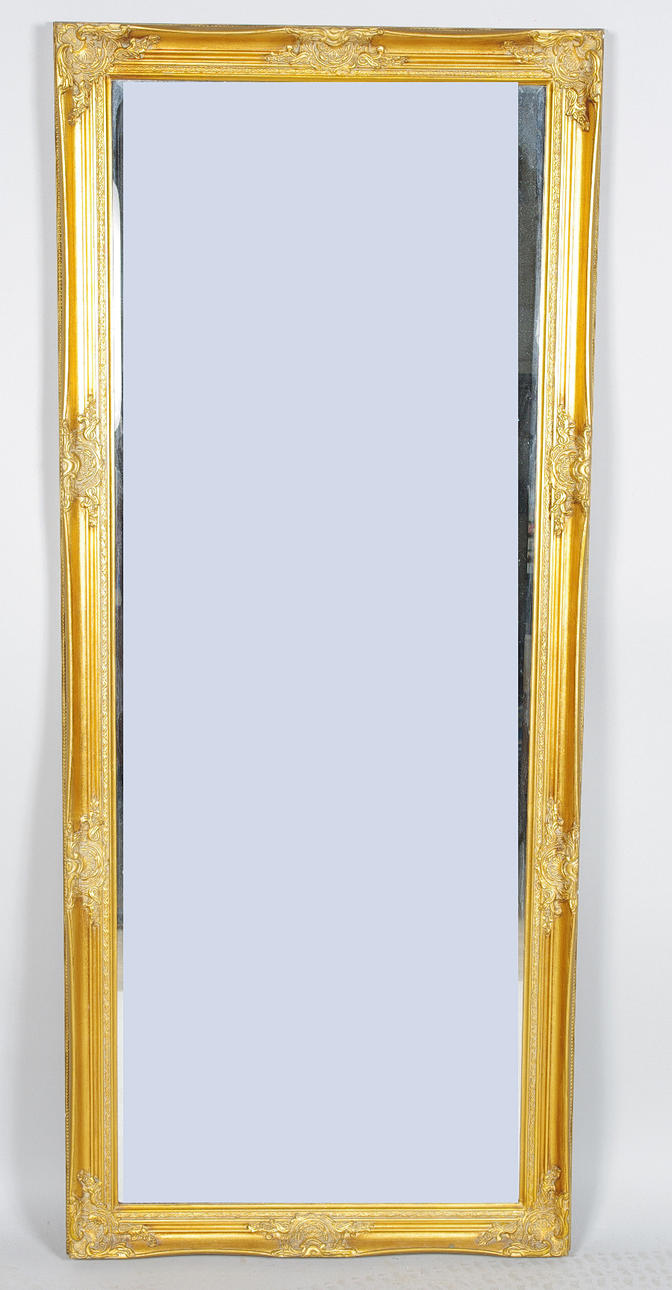 SPEGEL, förgylld med fasettslipat glas.