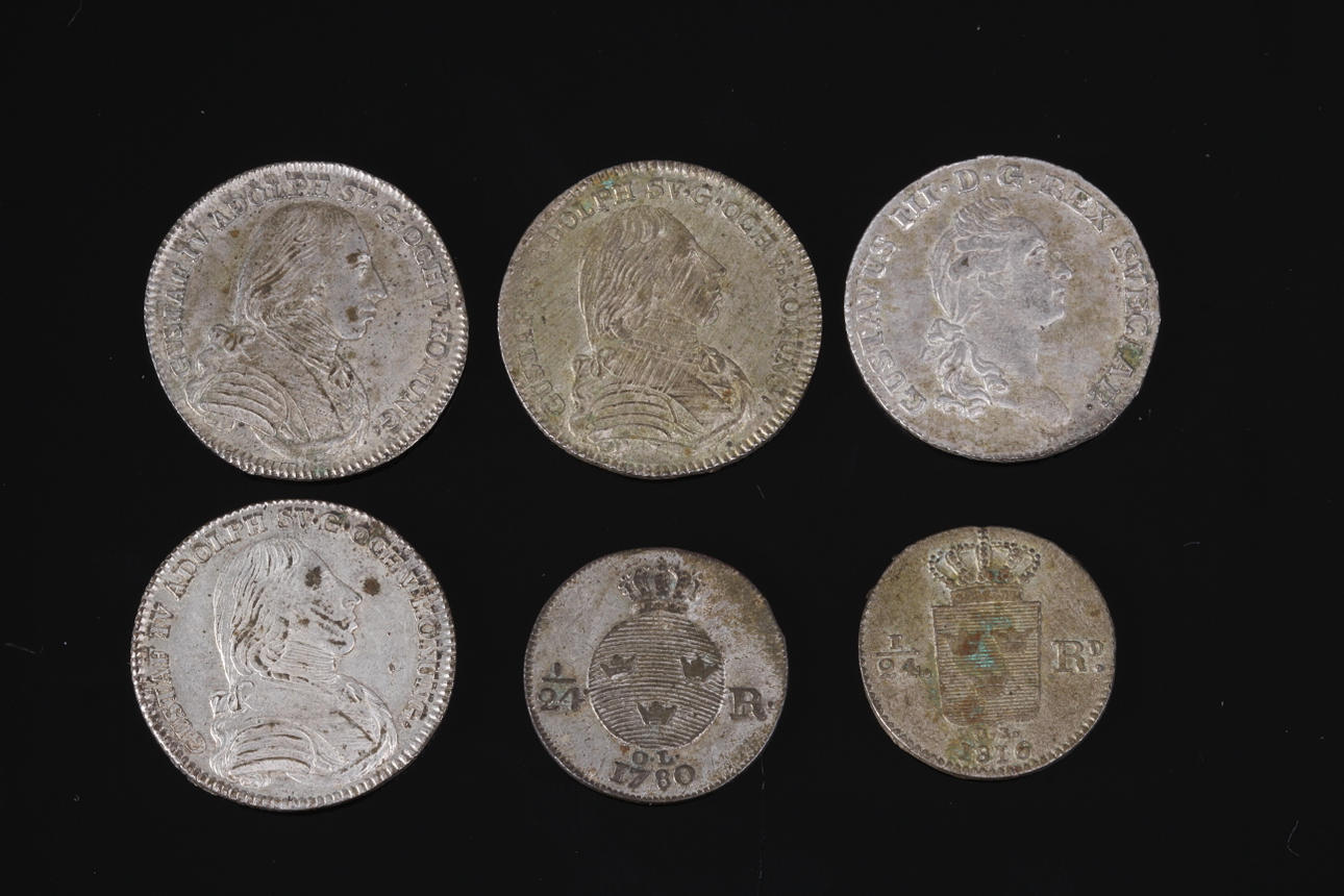 RIKSDALER, Silver, 6 st, 1700/1800-tal.