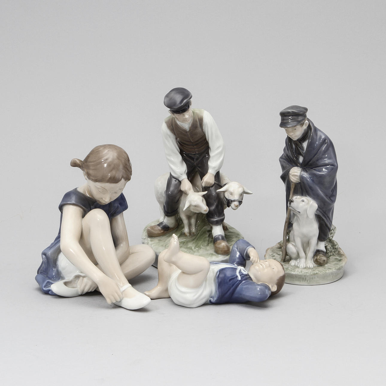 FIGURINER, 4 st, porslin, Royal Copenhagen.