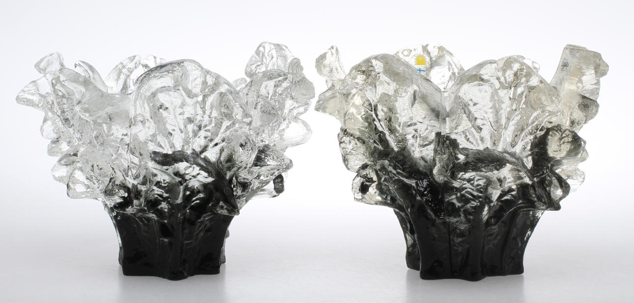 SKÅLAR, 2 st, glas, Pertti Santalahti, Humppila, Finland.