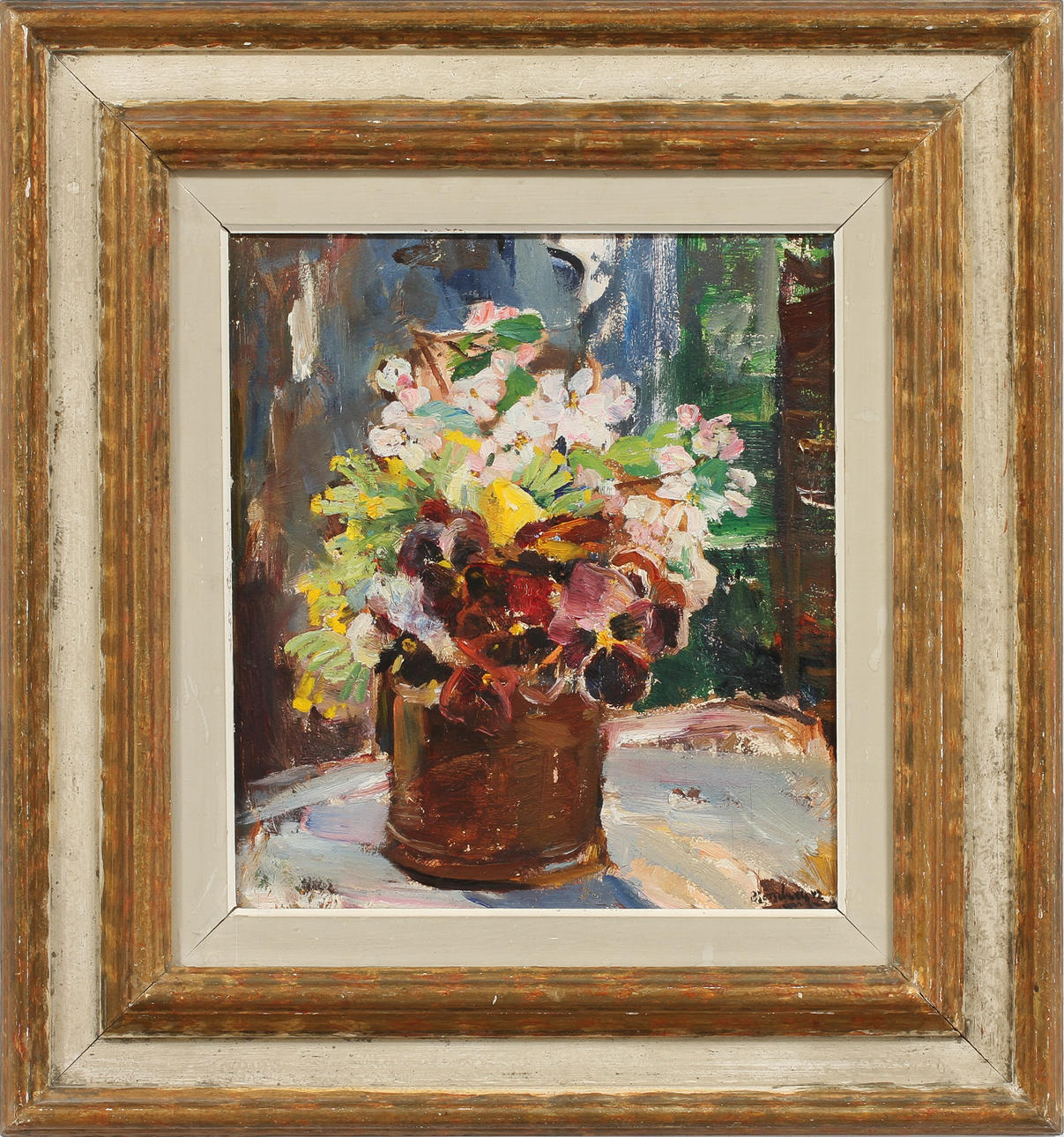 EVALD BJÖRNBERG, olja på pannå, sign.