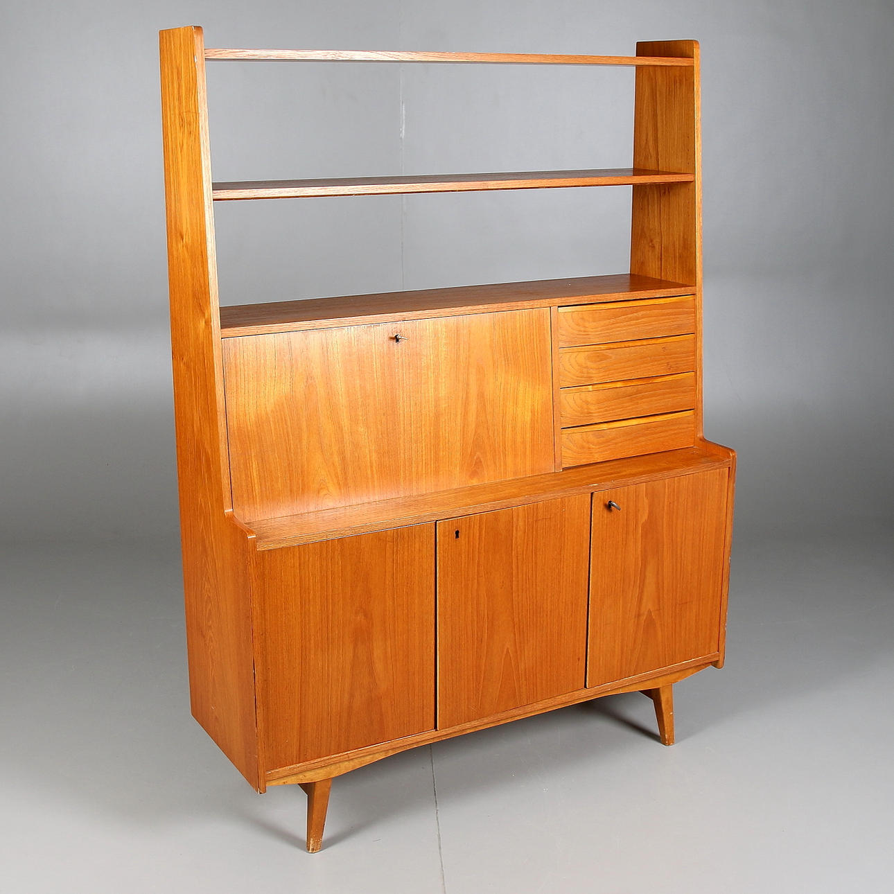 BOKHYLLA/SKÅP, teak, 1950/60-tal.