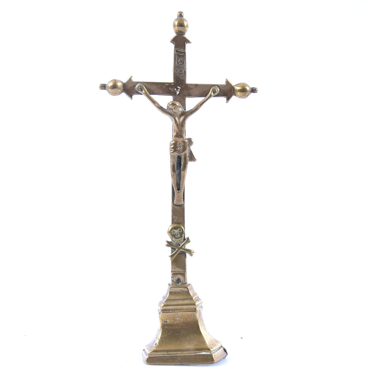 CRUCIFIX, bronze, 18th century.